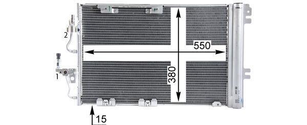 Condenseur, climatisation (Radiateur de climatisation) MAHLE Aftermarket ref. AC 378 000P