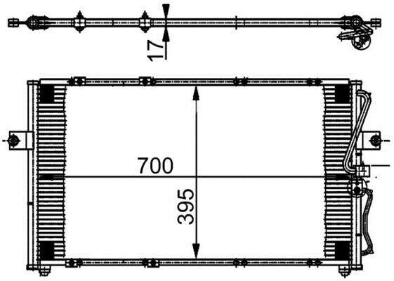 Condenseur, climatisation (Radiateur de climatisation) MAHLE Aftermarket ref. AC 379 000S