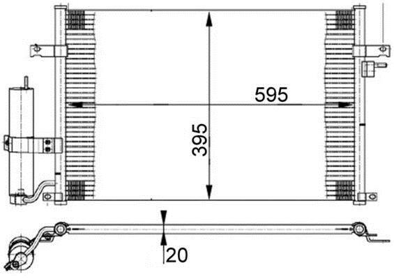 Condenseur, climatisation (Radiateur de climatisation) MAHLE Aftermarket ref. AC 384 000S