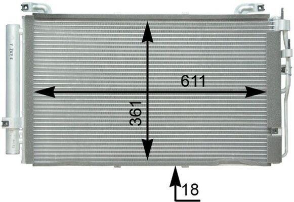 Condenseur, climatisation (Radiateur de climatisation) MAHLE Aftermarket ref. AC 391 000P