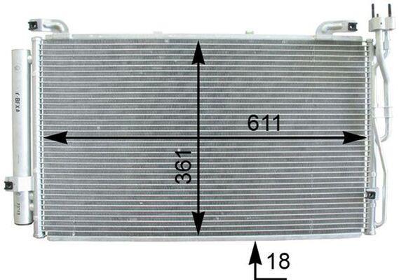 Condenseur, climatisation (Radiateur de climatisation) MAHLE Aftermarket ref. AC 392 000P