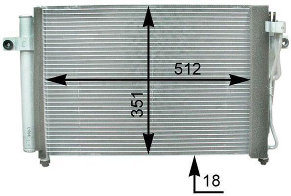 Condenseur, climatisation (Radiateur de climatisation) MAHLE Aftermarket ref. AC 393 000P