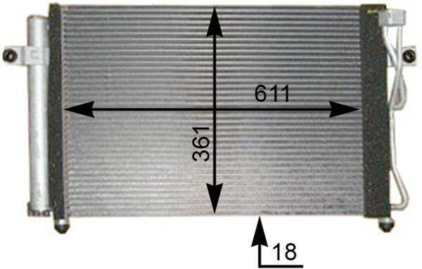 Condenseur, climatisation (Radiateur de climatisation) MAHLE Aftermarket ref. AC 394 000P