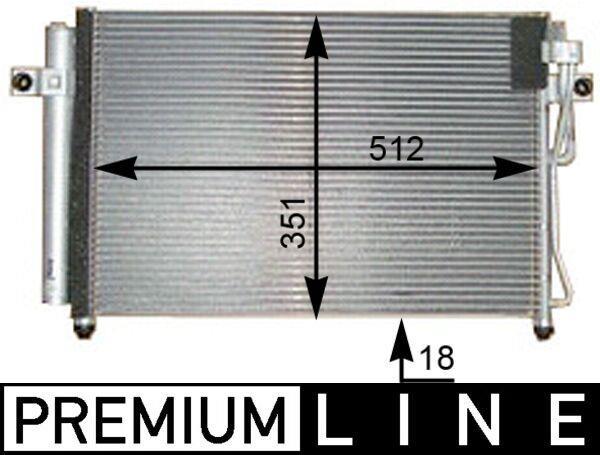 Condenseur, climatisation (Radiateur de climatisation) MAHLE Aftermarket ref. AC 395 000P