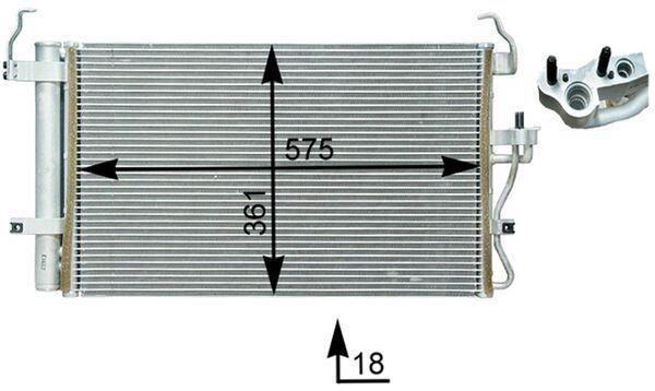 Condenseur, climatisation (Radiateur de climatisation) MAHLE Aftermarket ref. AC 398 000P