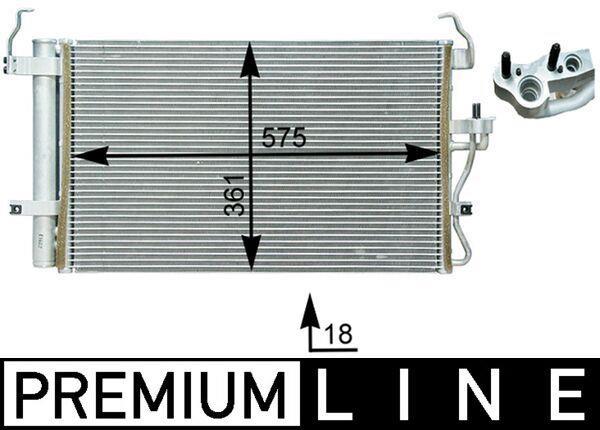 Condenseur, climatisation (Radiateur de climatisation) MAHLE Aftermarket ref. AC 398 000P