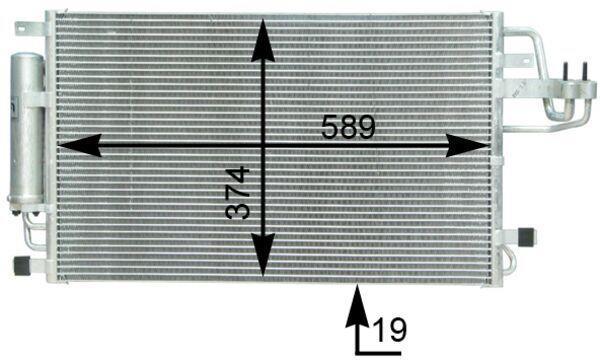 Condenseur, climatisation (Radiateur de climatisation) MAHLE Aftermarket ref. AC 399 000S