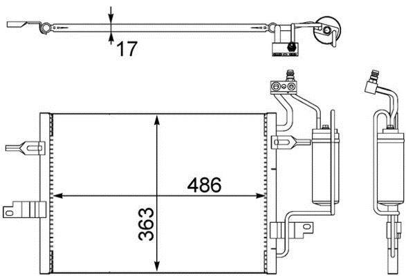 Condenseur, climatisation (Radiateur de climatisation) MAHLE Aftermarket ref. AC 404 000S