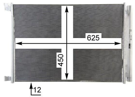 Condenseur, climatisation (Radiateur de climatisation) MAHLE Aftermarket ref. AC 412 000P