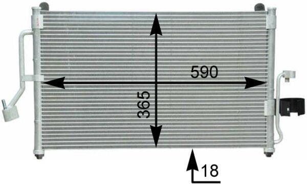 Condenseur, climatisation (Radiateur de climatisation) MAHLE Aftermarket ref. AC 418 000S