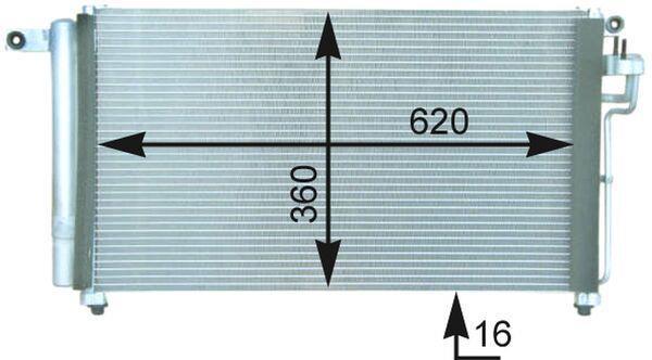 Condenseur, climatisation (Radiateur de climatisation) MAHLE Aftermarket ref. AC 433 000P
