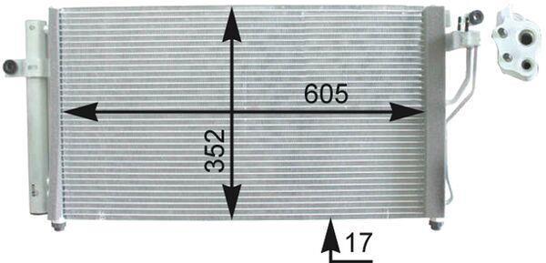 Condenseur, climatisation (Radiateur de climatisation) MAHLE Aftermarket ref. AC 438 000P
