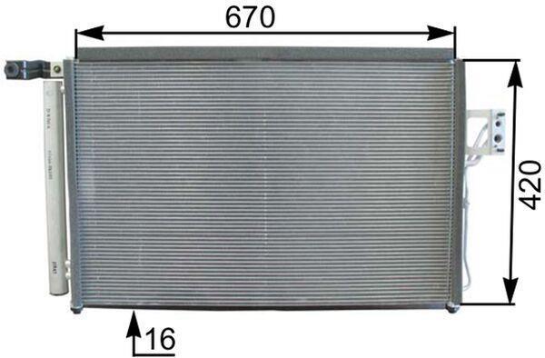 Condenseur, climatisation (Radiateur de climatisation) MAHLE Aftermarket ref. AC 440 000P