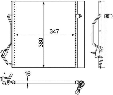 Condenseur, climatisation (Radiateur de climatisation) MAHLE Aftermarket ref. AC 451 000P