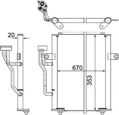 Condenseur, climatisation (Radiateur de climatisation) MAHLE Aftermarket ref. AC 458 000P