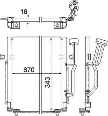 Condenseur, climatisation (Radiateur de climatisation) MAHLE Aftermarket ref. AC 462 000P