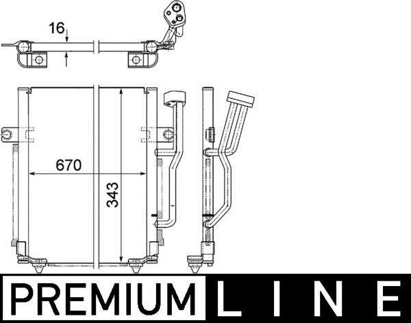 Condenseur, climatisation (Radiateur de climatisation) MAHLE Aftermarket ref. AC 462 000P