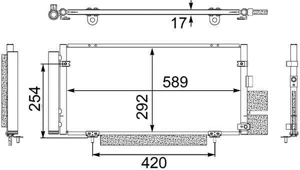 Condenseur, climatisation (Radiateur de climatisation) MAHLE Aftermarket ref. AC 477 000S