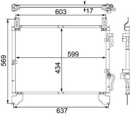 Condenseur, climatisation (Radiateur de climatisation) MAHLE Aftermarket ref. AC 480 000S