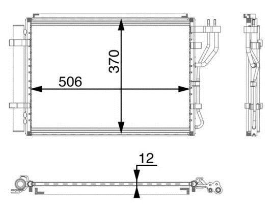 Condenseur, climatisation (Radiateur de climatisation) MAHLE Aftermarket ref. AC 48 000P