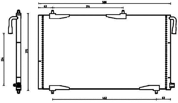 Condenseur, climatisation (Radiateur de climatisation) MAHLE Aftermarket ref. AC 501 000P