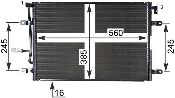 Condenseur, climatisation (Radiateur de climatisation) MAHLE Aftermarket ref. AC 508 000P
