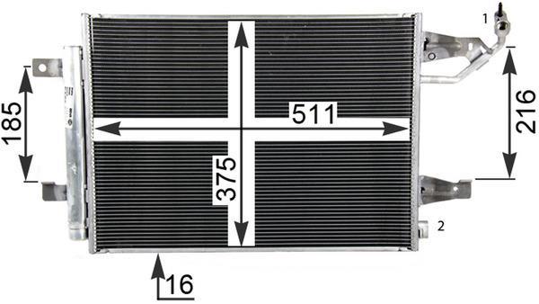 Condenseur, climatisation (Radiateur de climatisation) MAHLE Aftermarket ref. AC 509 000P
