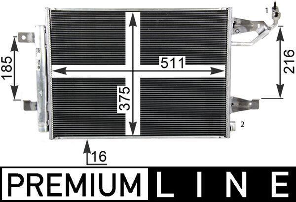 Condenseur, climatisation (Radiateur de climatisation) MAHLE Aftermarket ref. AC 509 000P