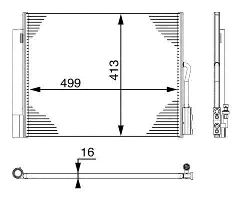 Condenseur, climatisation (Radiateur de climatisation) MAHLE Aftermarket ref. AC 50 000P