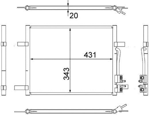 Condenseur, climatisation (Radiateur de climatisation) MAHLE Aftermarket ref. AC 511 000S