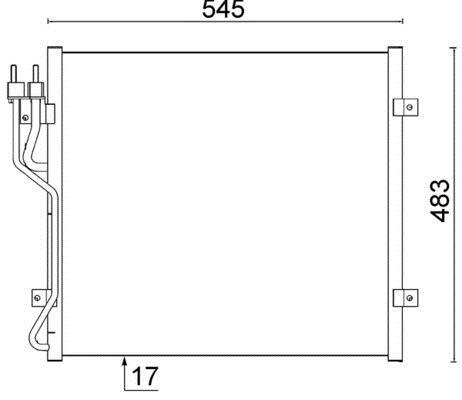 Condenseur, climatisation (Radiateur de climatisation) MAHLE Aftermarket ref. AC 545 000S