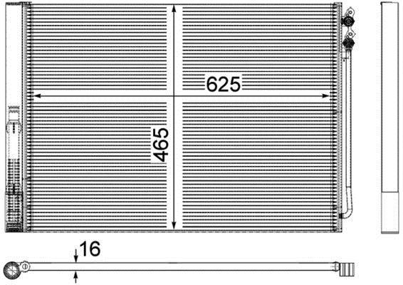 Condenseur, climatisation (Radiateur de climatisation) MAHLE Aftermarket ref. AC 567 000P