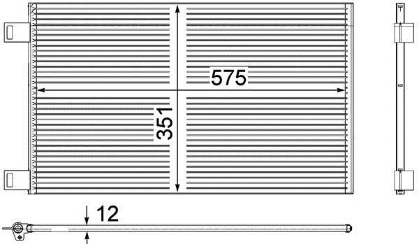 Condenseur, climatisation (Radiateur de climatisation) MAHLE Aftermarket ref. AC 569 000P