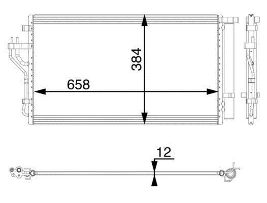 Condenseur, climatisation (Radiateur de climatisation) MAHLE Aftermarket ref. AC 56 000P