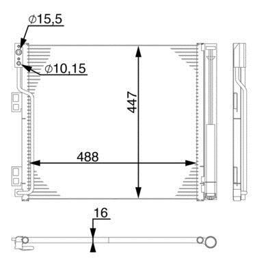 Condenseur, climatisation (Radiateur de climatisation) MAHLE Aftermarket ref. AC 570 000S