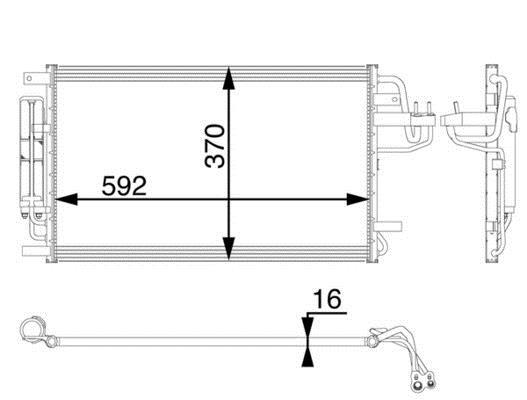 Condenseur, climatisation (Radiateur de climatisation) MAHLE Aftermarket ref. AC 57 000P
