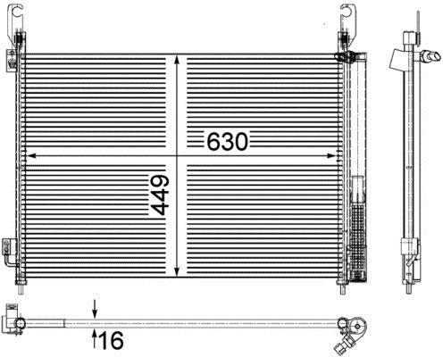 Condenseur, climatisation (Radiateur de climatisation) MAHLE Aftermarket ref. AC 588 000P