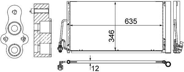 Condenseur, climatisation (Radiateur de climatisation) MAHLE Aftermarket ref. AC 590 000S
