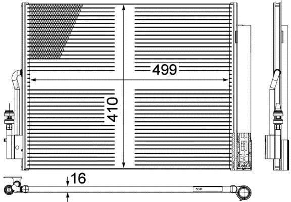 Condenseur, climatisation (Radiateur de climatisation) MAHLE Aftermarket ref. AC 596 000P