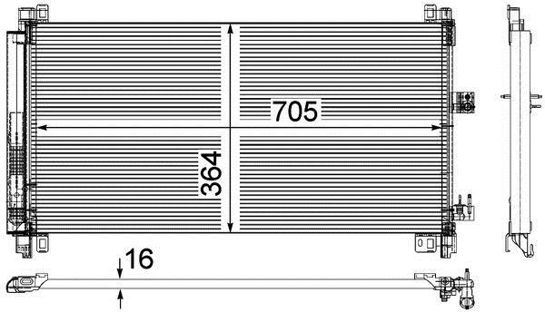 Condenseur, climatisation (Radiateur de climatisation) MAHLE Aftermarket ref. AC 597 000P