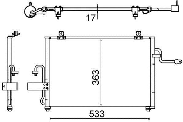 Condenseur, climatisation (Radiateur de climatisation) MAHLE Aftermarket ref. AC 645 000S