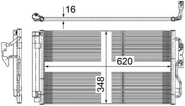 Condenseur, climatisation (Radiateur de climatisation) MAHLE Aftermarket ref. AC 652 000S