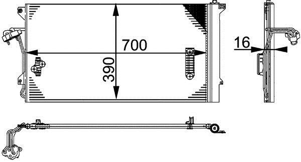 Condenseur, climatisation (Radiateur de climatisation) MAHLE Aftermarket ref. AC 659 000P