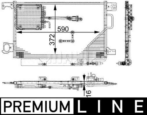 Condenseur, climatisation (Radiateur de climatisation) MAHLE Aftermarket ref. AC 661 000P