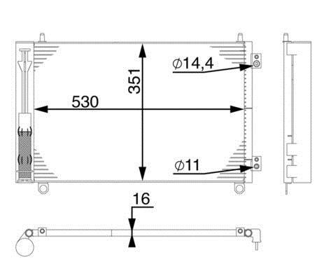 Condenseur, climatisation (Radiateur de climatisation) MAHLE Aftermarket ref. AC 664 000S
