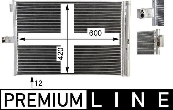 Condenseur, climatisation (Radiateur de climatisation) MAHLE Aftermarket ref. AC 68 000P