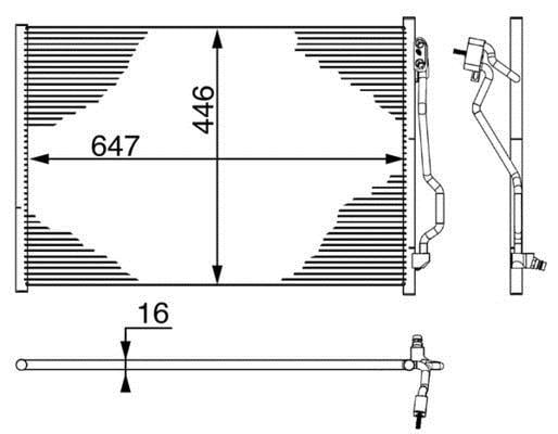 Condenseur, climatisation (Radiateur de climatisation) MAHLE Aftermarket ref. AC 6 000S