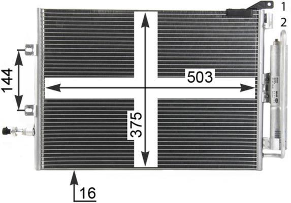Condenseur, climatisation (Radiateur de climatisation) MAHLE Aftermarket ref. AC 721 000P