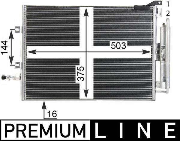Condenseur, climatisation (Radiateur de climatisation) MAHLE Aftermarket ref. AC 721 000P