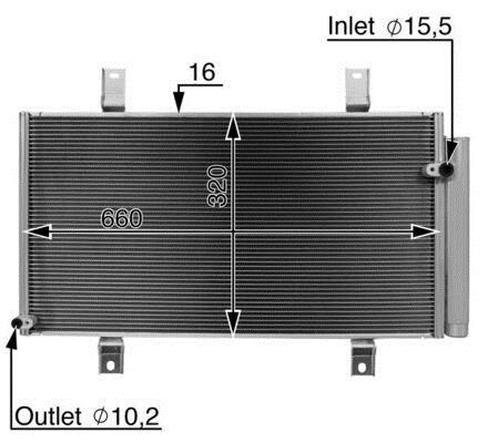 Condenseur, climatisation (Radiateur de climatisation) MAHLE Aftermarket ref. AC 722 000S
